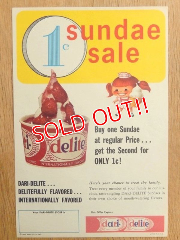 画像1: dp-160401-50 dari-delite / 60's AD "Sundae Sale"