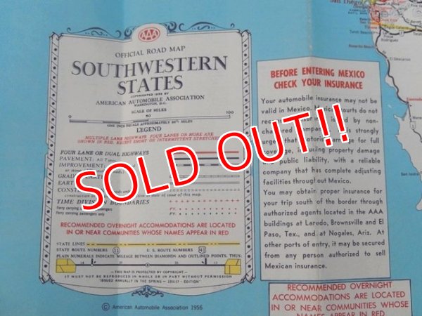 画像3: dp-160501-22 AAA / 50's Road Map "Southwestern STATES"