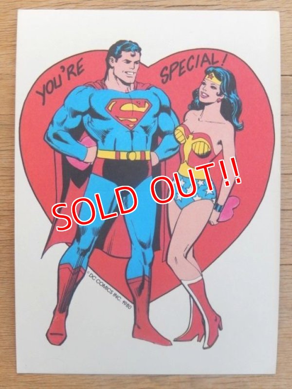 画像1: ct-160512-01 Superman & Wonder Woman / 80's Greeting Card