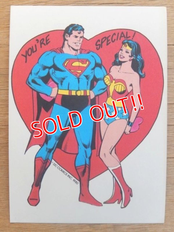 画像1: ct-160512-01 Superman & Wonder Woman / 80's Greeting Card