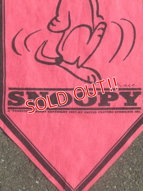 画像3: ct-160519-11 PEANUTS / 60's Banner "Snoopy" Pink