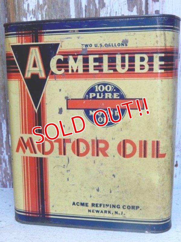 画像1: dp-160601-15 ACMELUBE / Vintage Motor Oil Can