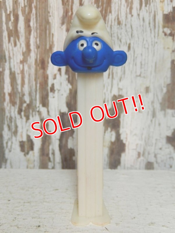 画像1: pz-130917-04 Smurf / 80's PEZ Dispenser "Thin feet White Stem"