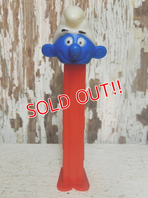 画像1: pz-130917-04 Smurf / 80's PEZ Dispenser "Thin feet Red Stem"