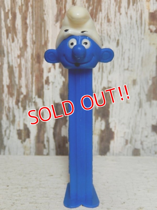 画像1: pz-130917-04 Smurf / 80's PEZ Dispenser "Thin feet Blue Stem"