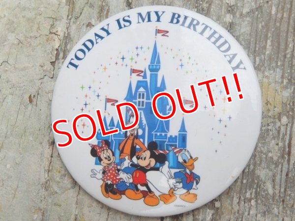 画像1: ct-160615-23 Disneyland / Today is My Birthday Pinback