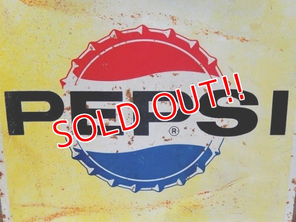 画像2: dp-160706-01 PEPSI / 60's W-side Metal Sign