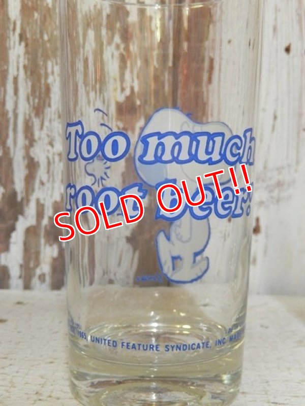 画像4: gs-160901-03 Snoopy / 70's "Too much root beer!" glass