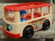 画像1: ct-161001-08 Fisher-Price / 1969 MINI BUS (Red×Ivory)