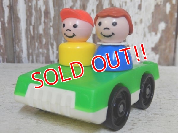 画像1: fp-161001-08 Fisher-Price / リトルピープル・2人乗りカー(緑×白)