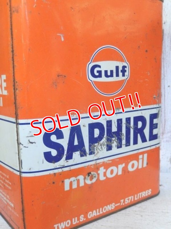 画像4: dp-161101-10 Gulf / 60's-50's Saphire Two U.S Gallons Motor Oil Can