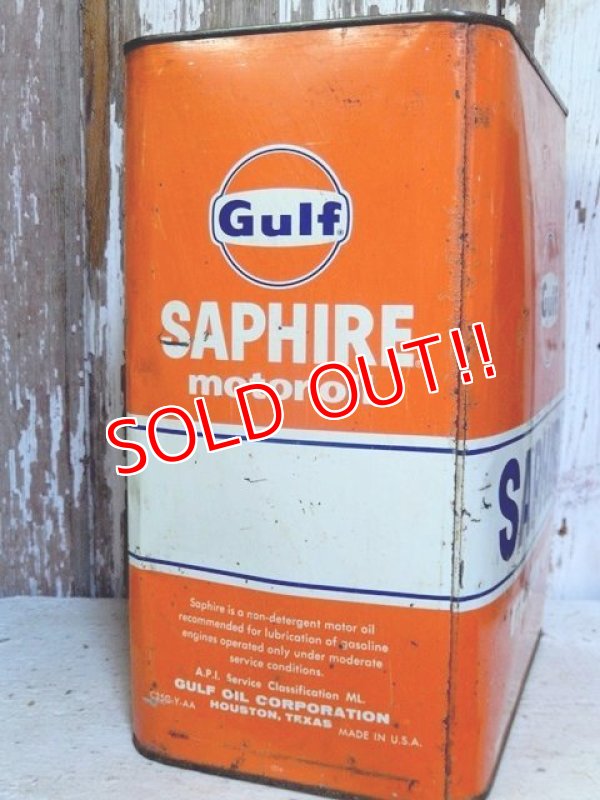 画像3: dp-161101-10 Gulf / 60's-50's Saphire Two U.S Gallons Motor Oil Can