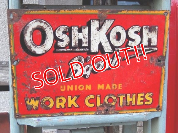 画像1: dp-161218-01 OSHKOSH / 1950's Metal Sign