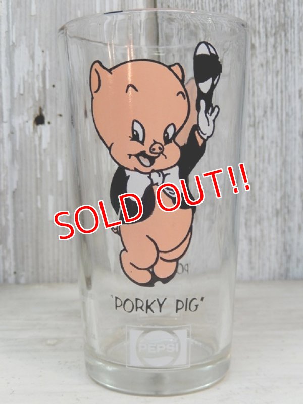 画像1: gs-170111-02 Porky Pig / PEPSI 1973 Collector series glass (short)