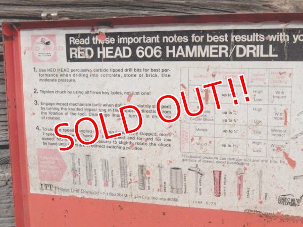 画像8: dp-170301-38 Red Head / Vintage Hammer Drill Tool Box
