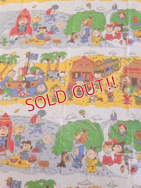 画像1: ct-170305-07 PEANUTS / 70's Flat Sheet (Twin)