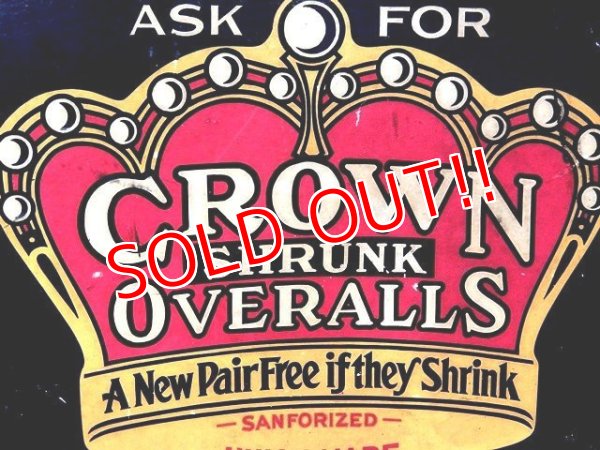 画像2: dp-170404-04 Crown Overalls / 1950's Sign