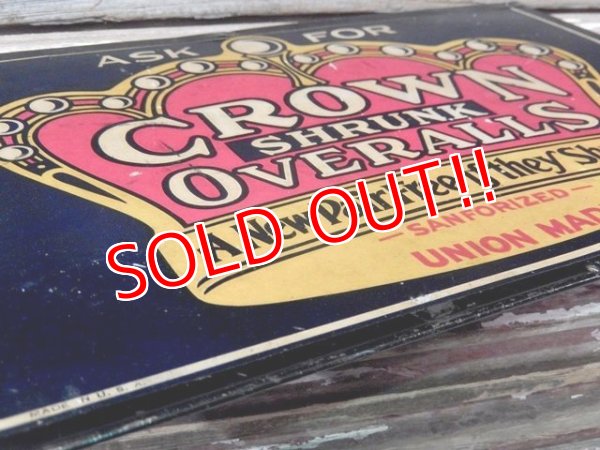 画像5: dp-170404-04 Crown Overalls / 1950's Sign