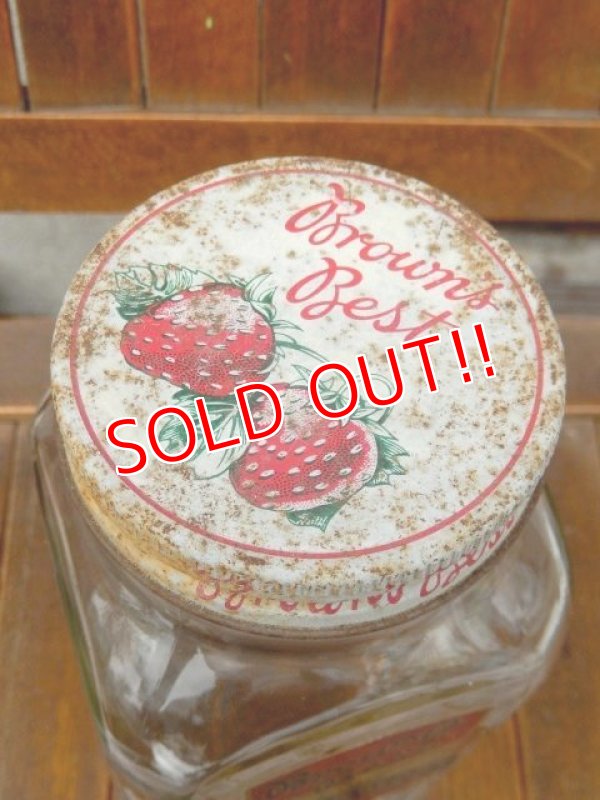 画像7: dp-170422-29 Brown's Best / Vintage Strawberry Preserves Glass Jar