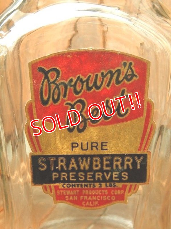 画像2: dp-170422-29 Brown's Best / Vintage Strawberry Preserves Glass Jar