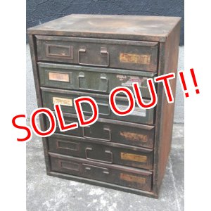 画像: dp-170422-27 Vintage Metal Parts Cabinet
