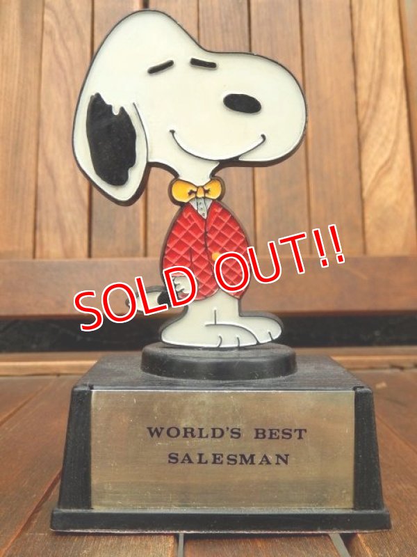 画像1: ct-170511-21 Snoopy / AVIVA 70's Trophy "World's Best Salesman"