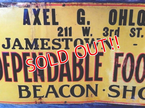 画像4: dp-170701-10 Beacon Shoe / 1930's-1940's Tin Sign