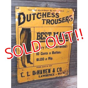 画像: dp-170701-13 Dutchess Trousers / 1920's-1930's Advertising Sign