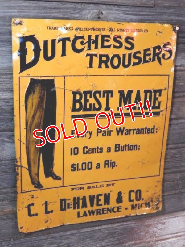 画像1: dp-170701-13 Dutchess Trousers / 1920's-1930's Advertising Sign