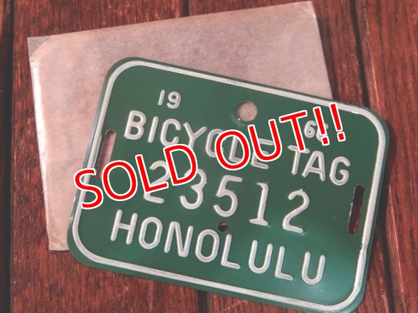 画像1: dp-170810-21 1960's Bicycle Tag "HONOLULU"