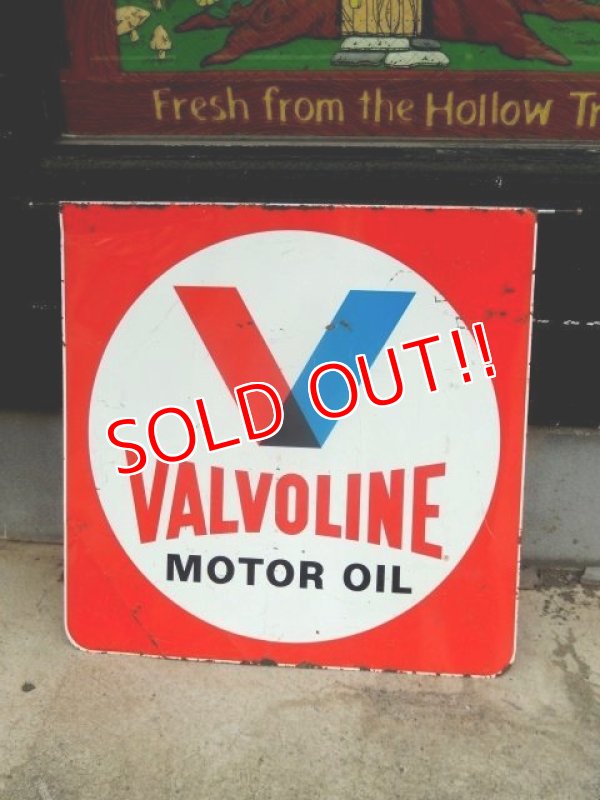 画像1: dp-171101-04 Valvoline / 1960's W-side Metal Sign