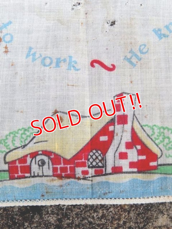 画像7: ct-171206-52 Snow White and the Seven Dwarfs / Dopey 1940's Handkerchief