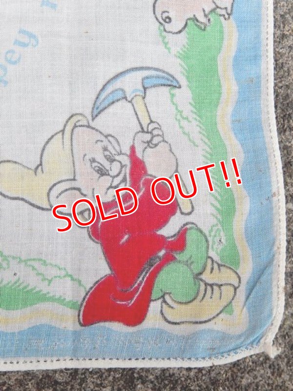 画像5: ct-171206-52 Snow White and the Seven Dwarfs / Dopey 1940's Handkerchief