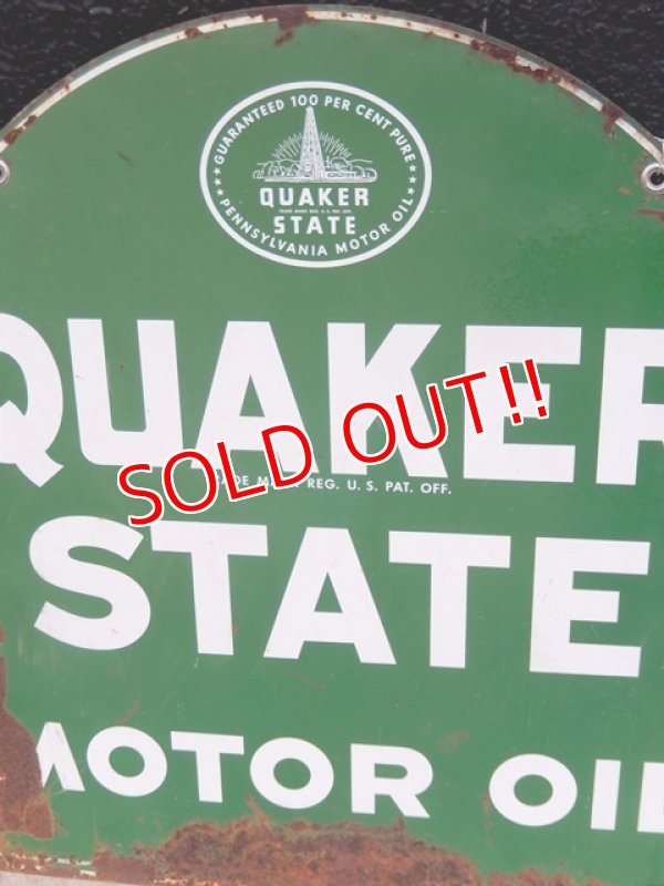 画像2: dp-171206-40 Quaker State / 1940's W-side Metal Sign
