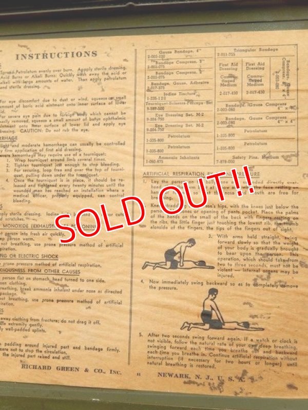 画像6: dp-180201-13 1940's U.S.FIRST AID KIT BOX