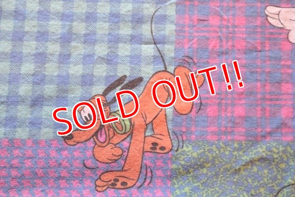 画像5: ct-180201-93 Mickey Mouse & Pluto / 1980's Flat Sheet (Twin size)