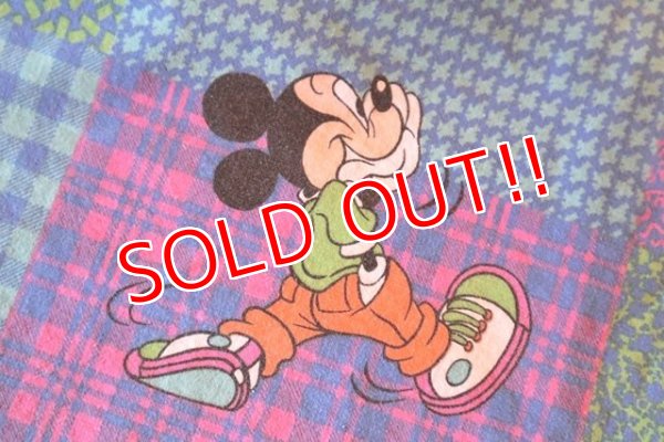 画像4: ct-180201-93 Mickey Mouse & Pluto / 1980's Flat Sheet (Twin size)