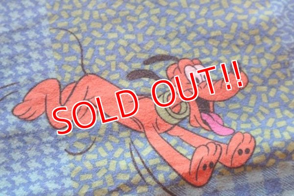 画像6: ct-180201-93 Mickey Mouse & Pluto / 1980's Flat Sheet (Twin size)