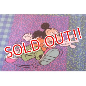 画像: ct-180201-93 Mickey Mouse & Pluto / 1980's Flat Sheet (Twin size)