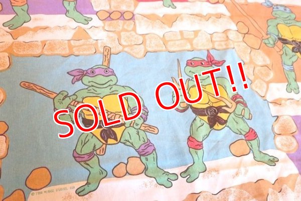 画像2: ct-171206-26 Teenage Mutant Ninja Turtles / 1988 Flat Sheet (Twin size)