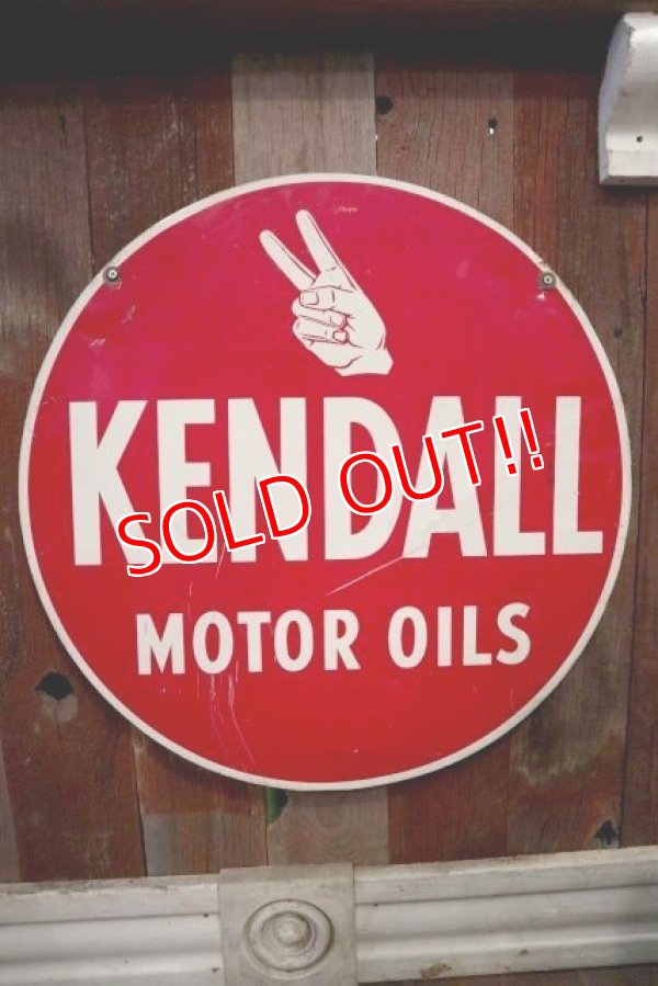 画像6: dp-180401-10 Kendall / 1950's W-side Metal Sign