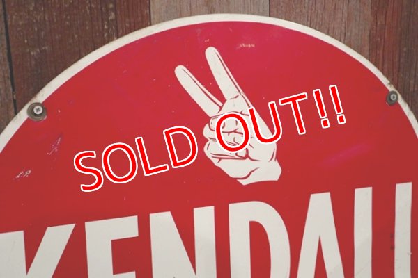 画像7: dp-180401-10 Kendall / 1950's W-side Metal Sign