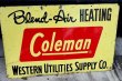 画像8: dp-180401-07 Coleman / 1960's W-side Metal Sign