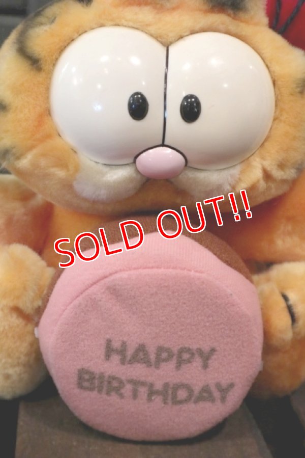 画像2: ct-180514-36 Garfield / DAKIN 1980's Plush Doll "Happy Birthday"
