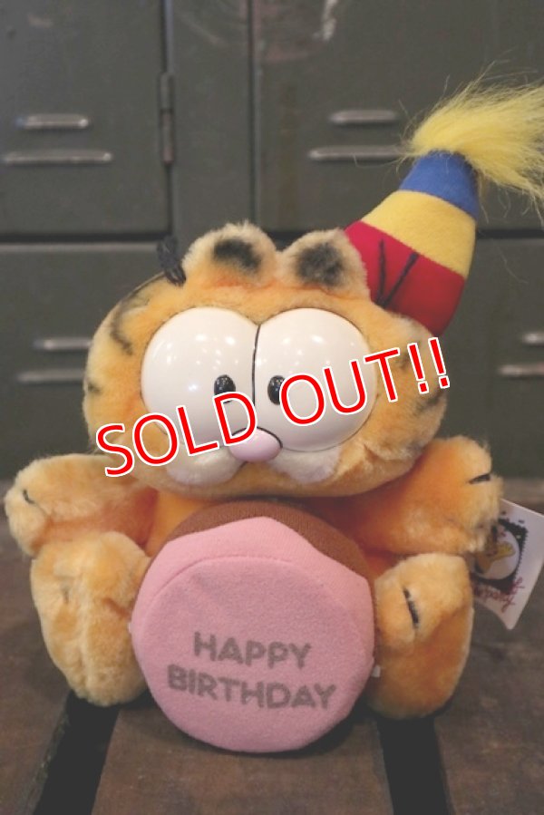 画像1: ct-180514-36 Garfield / DAKIN 1980's Plush Doll "Happy Birthday"