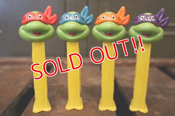 画像1: pz-130917-04 Teenage Mutant Ninja Turtles / 1990's PEZ Dispenser Set of 4 (Happy)