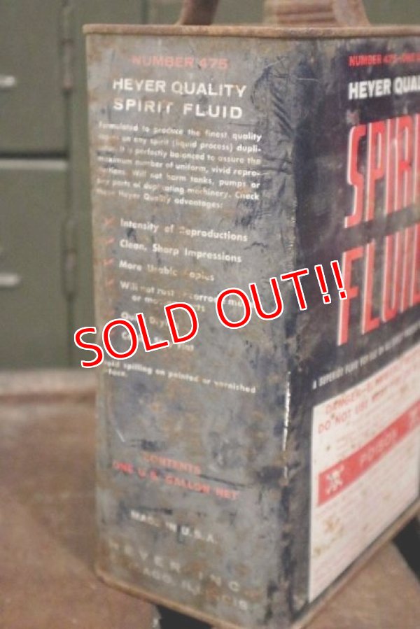 画像6: dp-180601-31 Heyer Quality Spirit Fluid / Vintage One Gallon Can