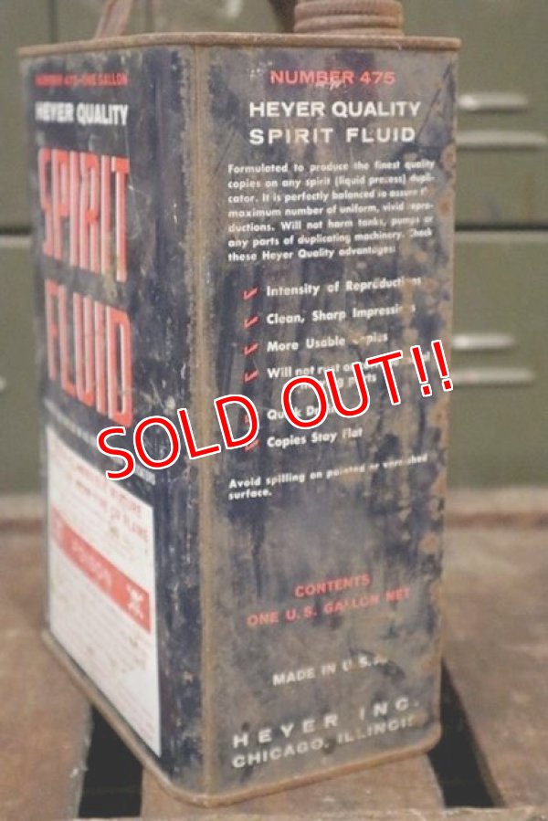 画像5: dp-180601-31 Heyer Quality Spirit Fluid / Vintage One Gallon Can