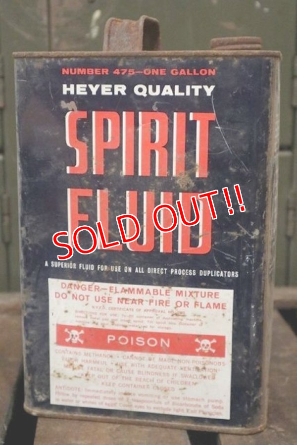 画像1: dp-180601-31 Heyer Quality Spirit Fluid / Vintage One Gallon Can