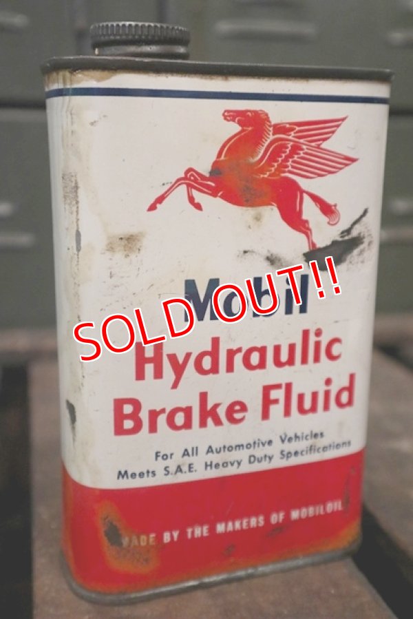 画像1: dp-180701-10 Mobil / 1950's-1960's Hydraulic Brake Fluid Can